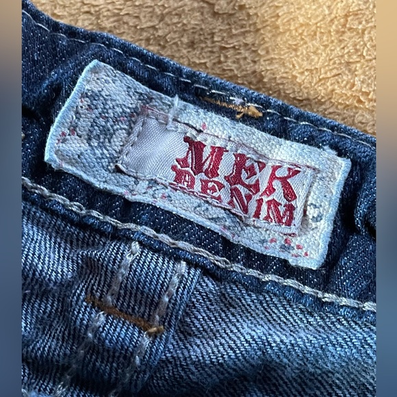 MEK denim JEANS -boot cut lightly faded/distressed size27/34 - Picture 2 of 13